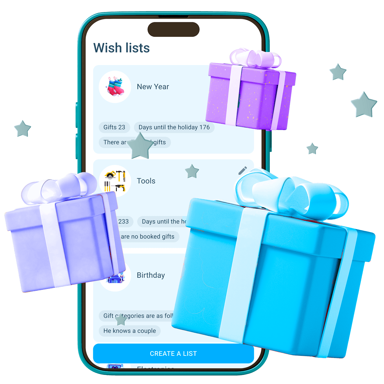 Phone with gifts